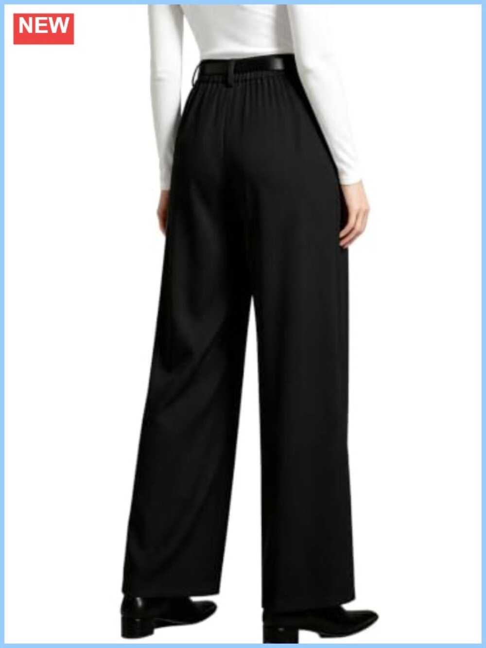 Wide Leg Dress Pants High Waisted Pleated Front Business Casual Palazzo - Picture 4 of 6